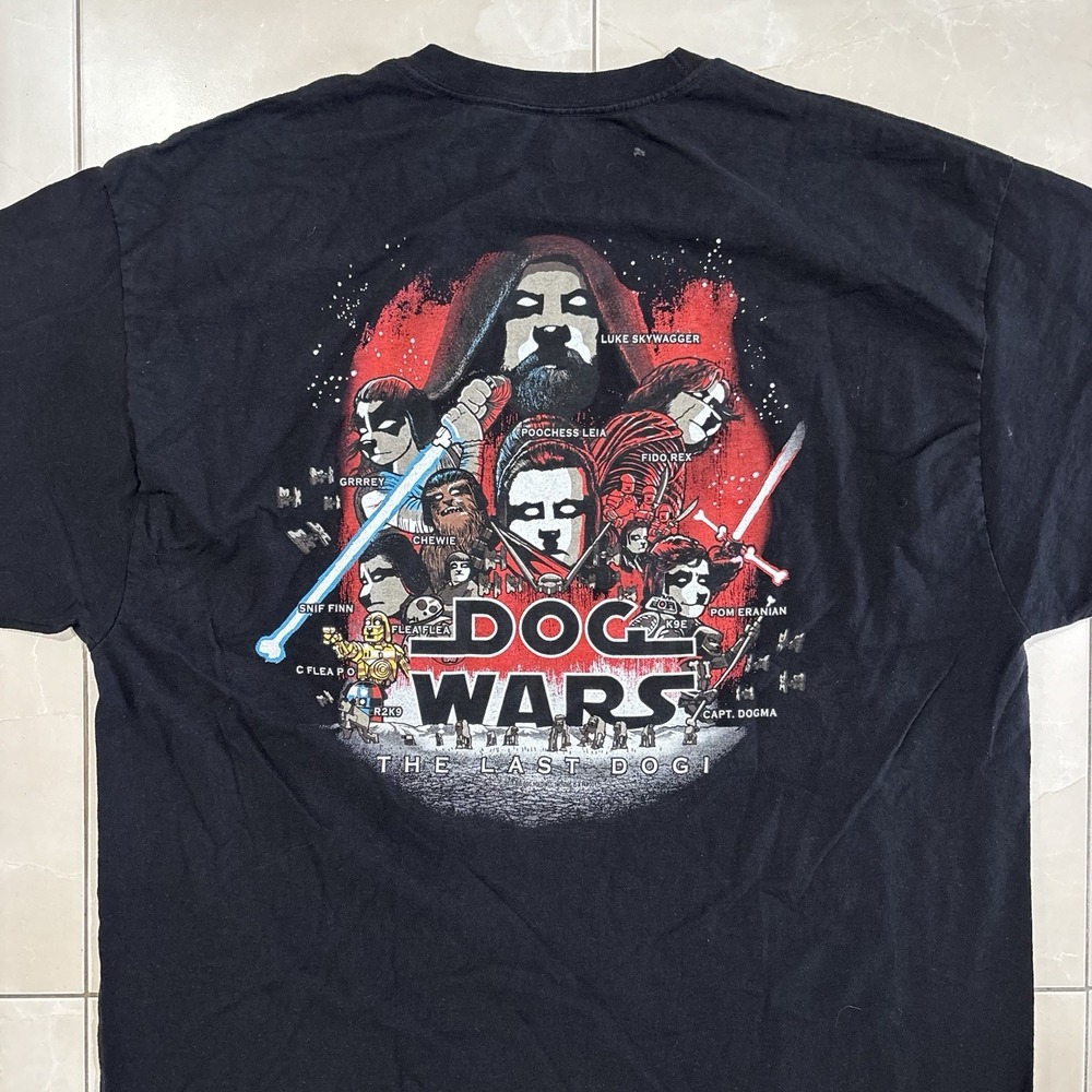 Vintage Big Dogs T Shirt Star Wars Funny Comedy Men's XL Black Tee Y2K Skywalker